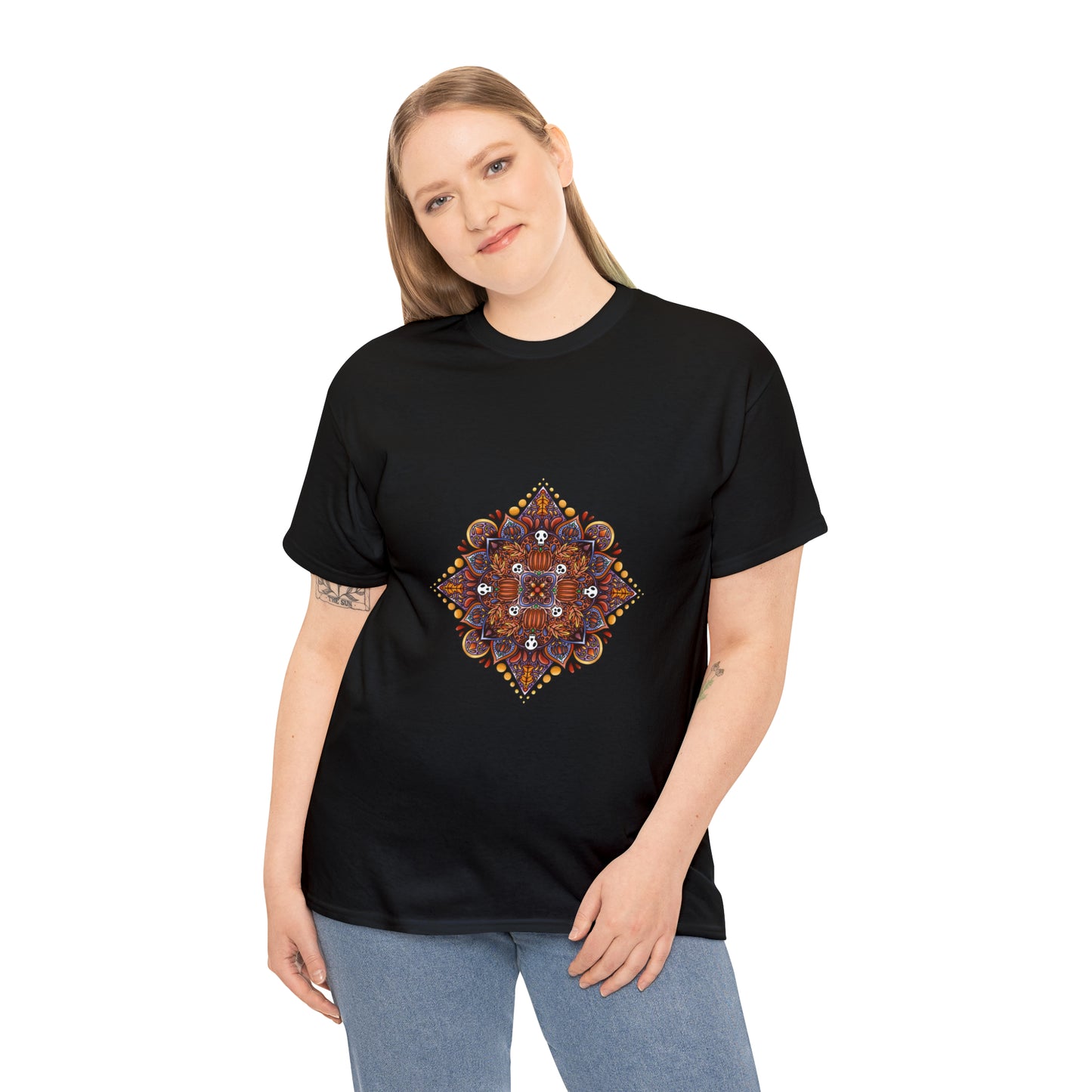 Fall Mandala Unisex Heavy Cotton Tee T-Shirt Printify   