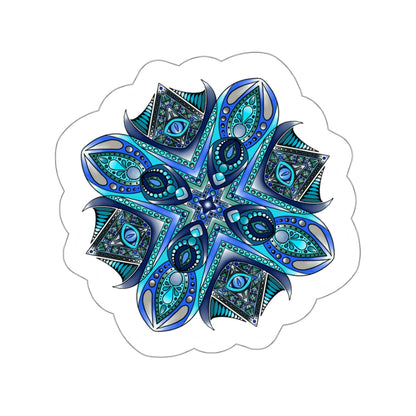 Deep Blue mandala Kiss-Cut Sticker Paper products Printify   