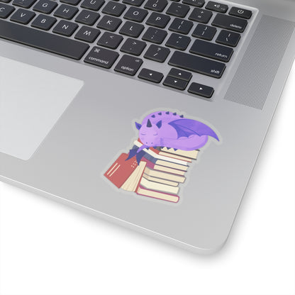 Book Dragon Kiss-Cut Sticker Paper products Printify 3" × 3" Transparent 