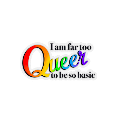 Far too Queer pride Kiss-Cut Sticker Paper products Printify   