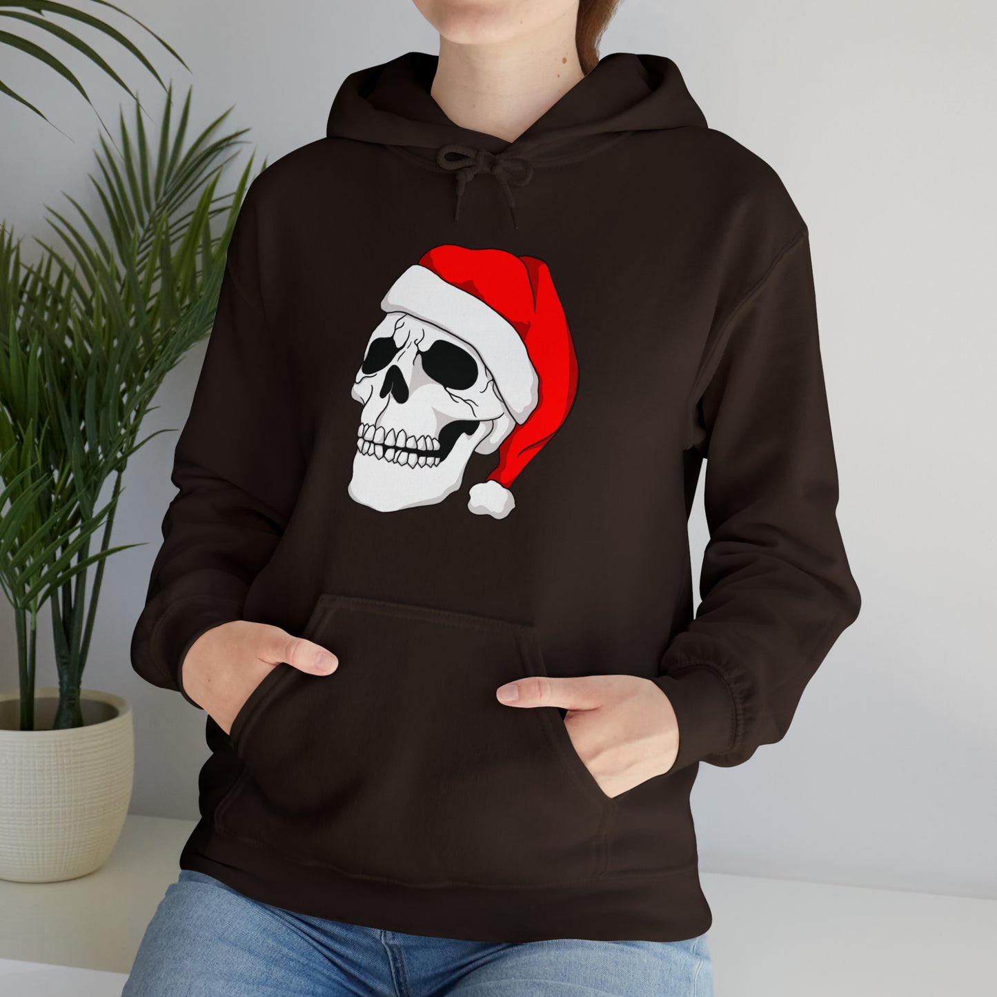 Santa Skull Unisex Heavy Blend™ Hooded Sweatshirt Hoodie Printify   