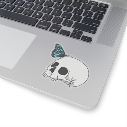 Skull and butterfly Kiss-Cut Stickers Paper products Printify 3" × 3" Transparent 