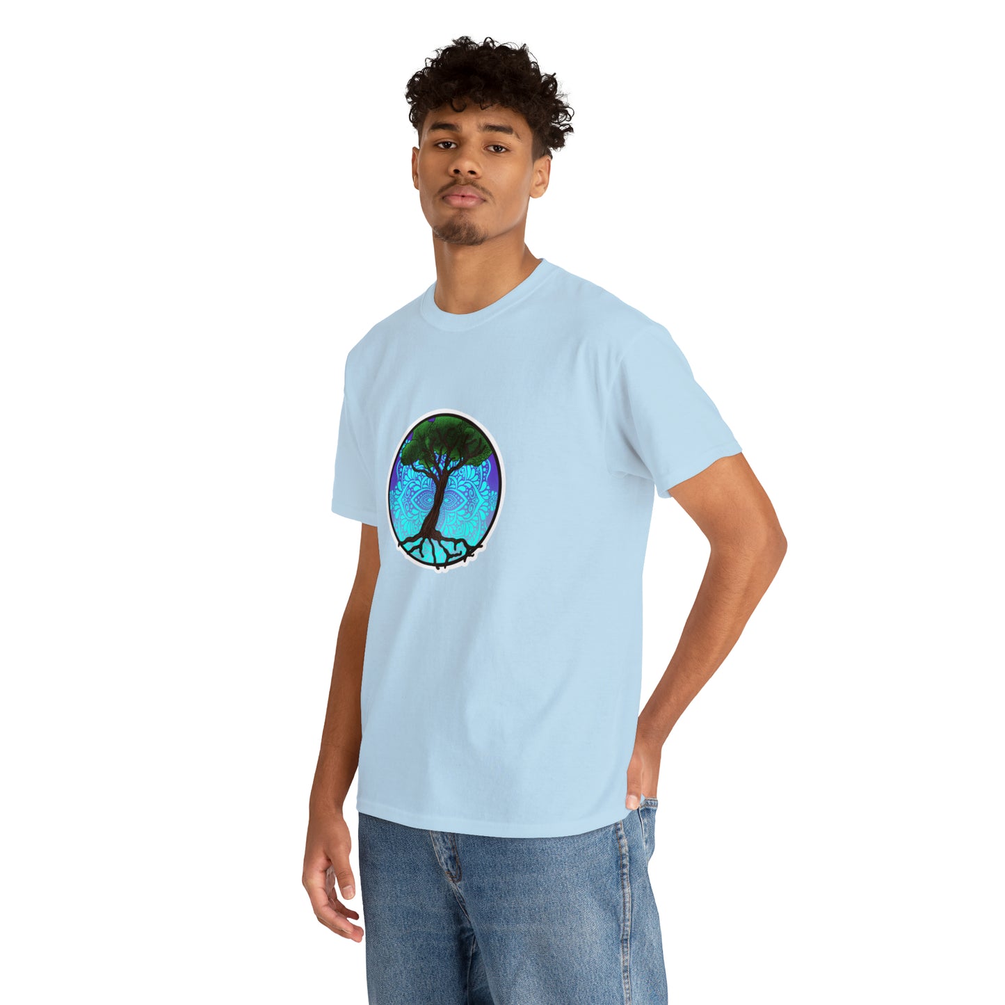 Tree of life Mandala Unisex Heavy Cotton Tee T-Shirt Printify   