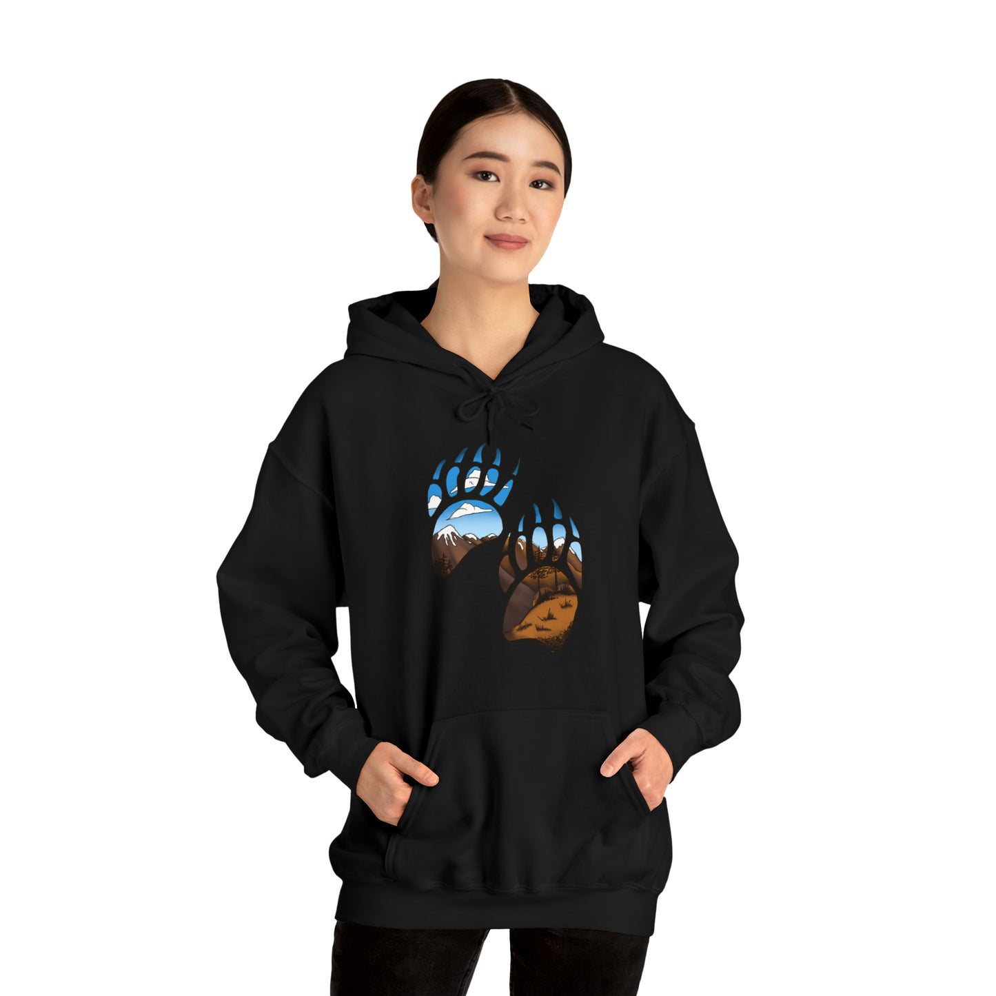 bear paws Unisex Heavy Blend™ Hooded Sweatshirt Hoodie Printify   