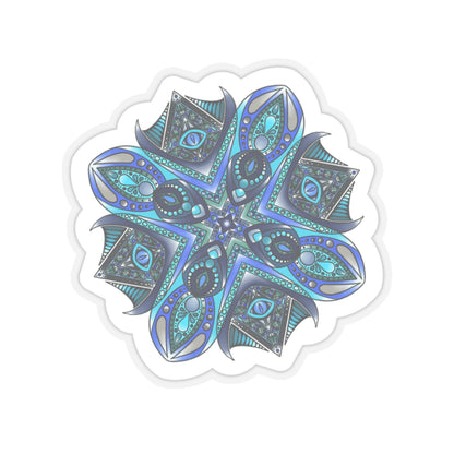 Deep Blue mandala Kiss-Cut Sticker Paper products Printify   