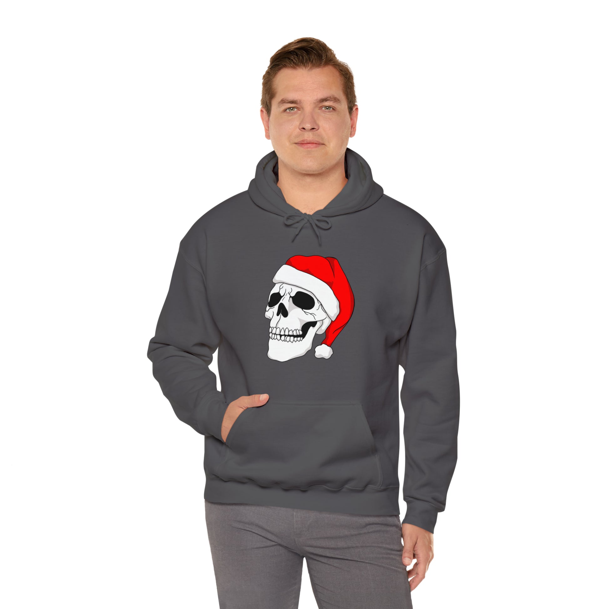 Santa Skull Unisex Heavy Blend™ Hooded Sweatshirt Hoodie Printify   