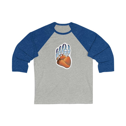 Bear Paw Unisex 3\4 Sleeve Baseball Tee Long-sleeve Printify Grey/ True Royal XS 