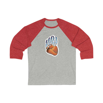 Bear Paw Unisex 3\4 Sleeve Baseball Tee Long-sleeve Printify Grey/ Red XS 