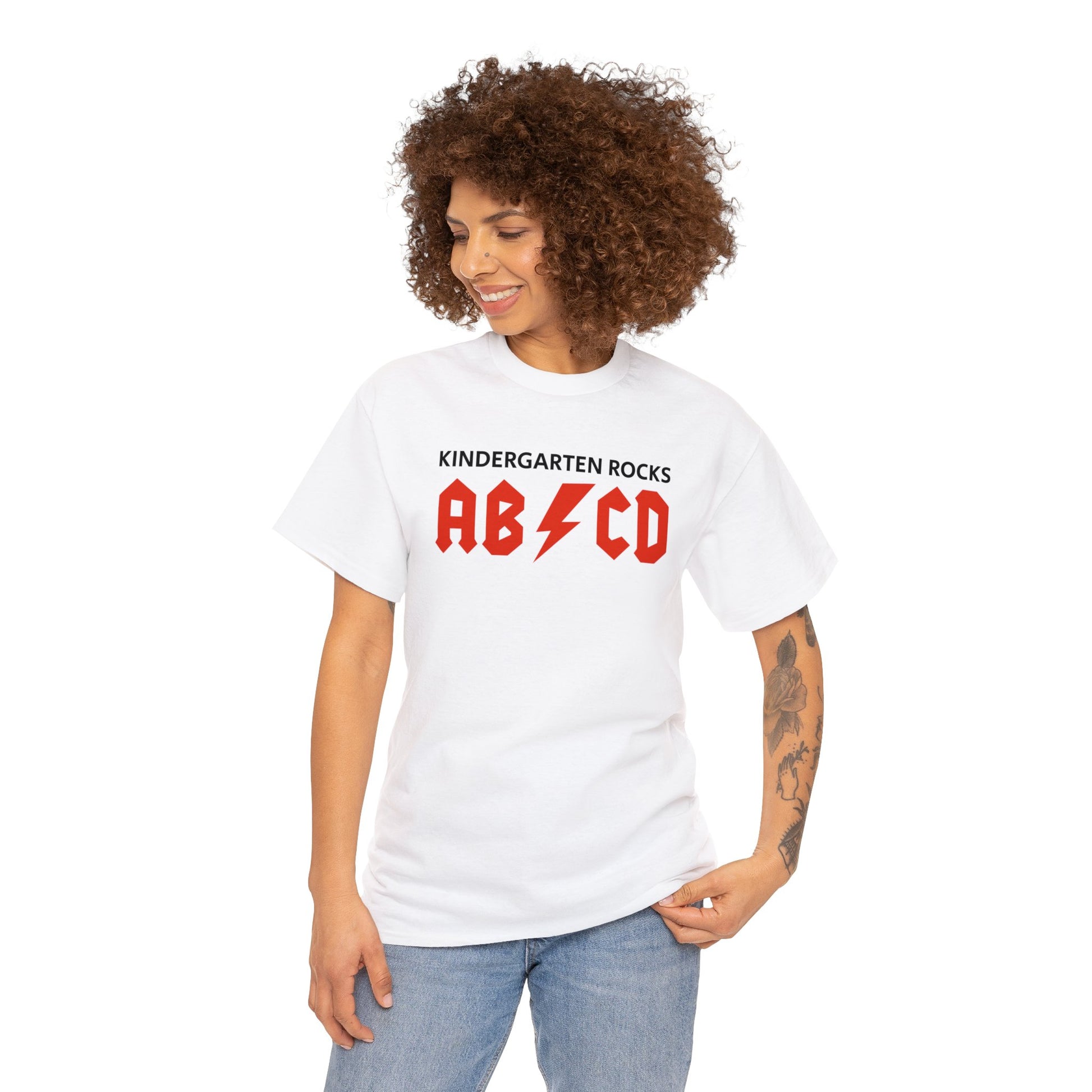 Rocking Kindergarten in Style: "AB/CD Kindergarten Rocks" T-Shirt T-Shirt Printify   