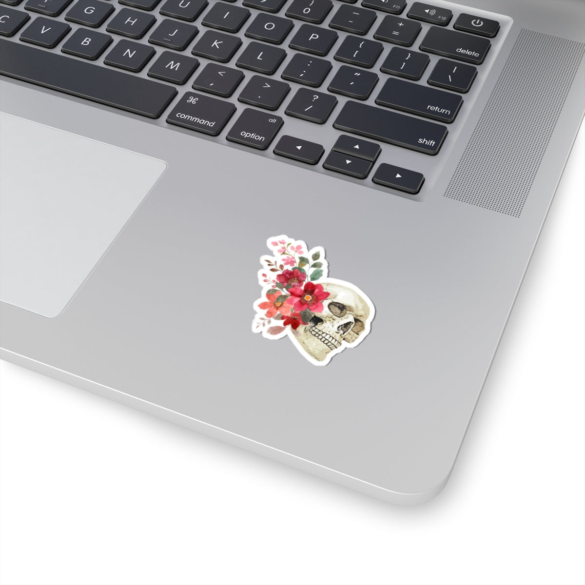 Skull floral bouquet Kiss-Cut Stickers