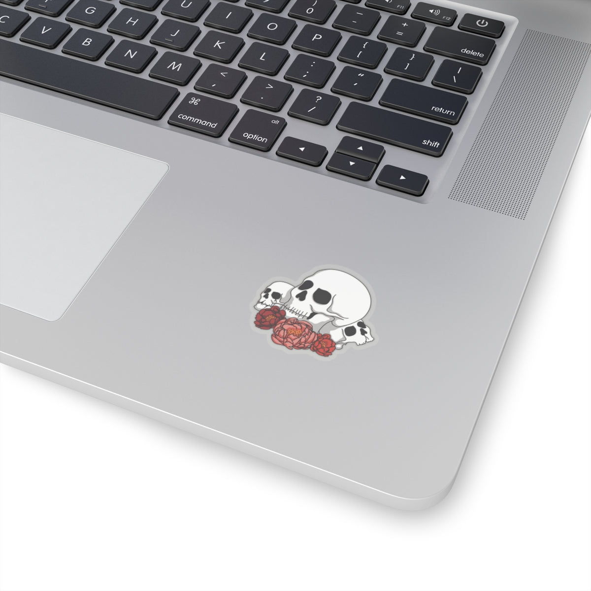 Skulls and flowers Kiss cut sticker Paper products Printify   