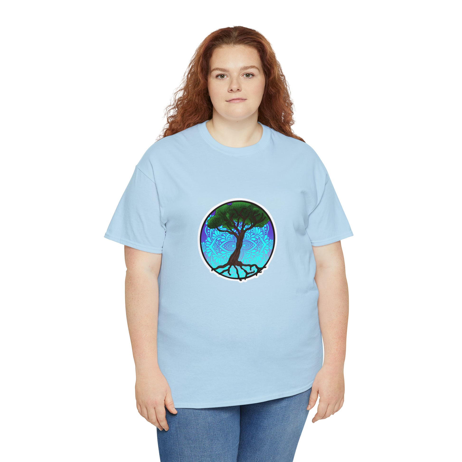 Tree of life Mandala Unisex Heavy Cotton Tee T-Shirt Printify   