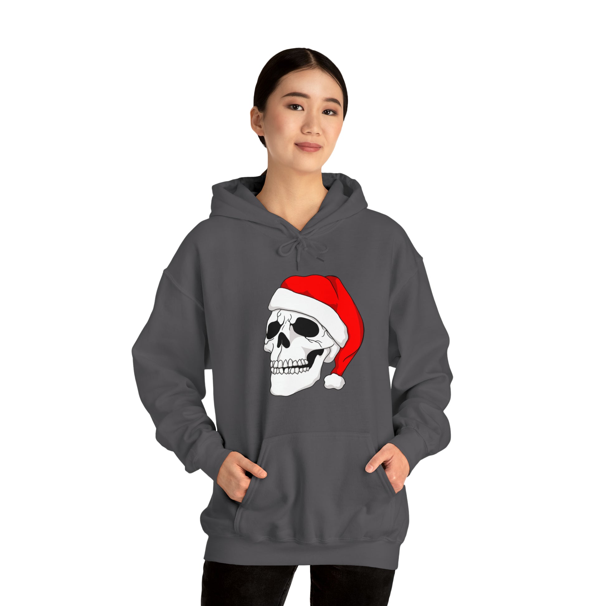 Santa Skull Unisex Heavy Blend™ Hooded Sweatshirt Hoodie Printify   