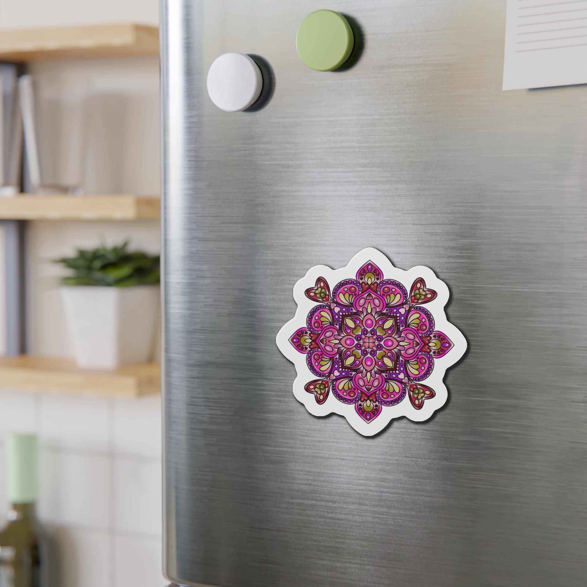 pink Mandala Die-Cut Magnet Home Decor Printify   