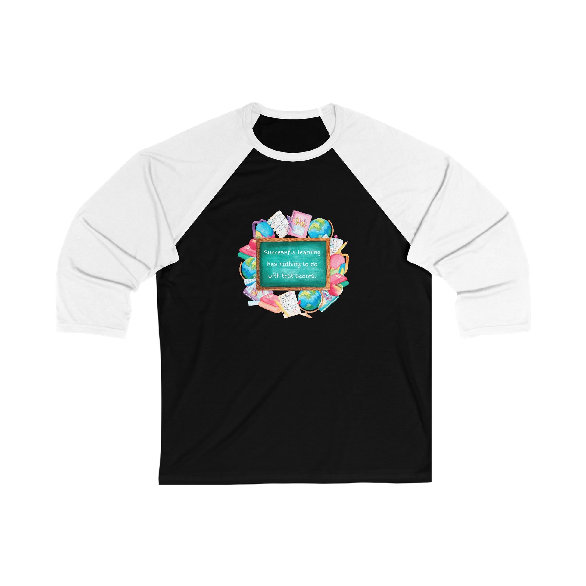 Empowering students Unisex 3\4 Sleeve Baseball Tee Long-sleeve Printify Black/ White XS 