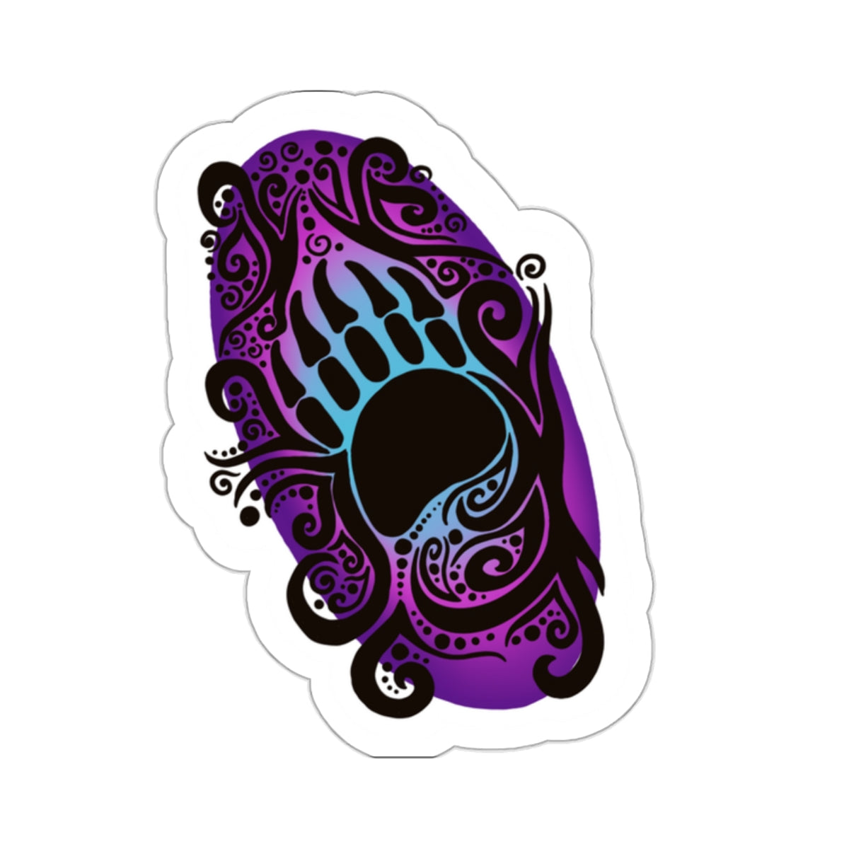 Bear Paw Kiss-Cut Sticker Paper products Printify   