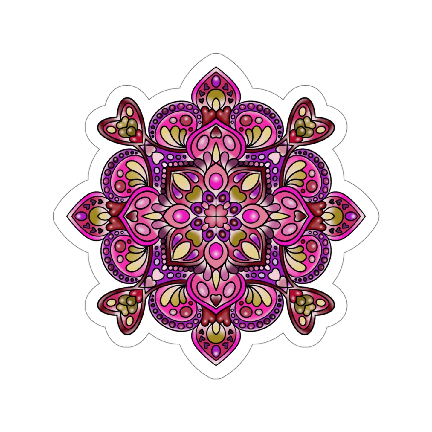 Pink Mandala Kiss-Cut Sticker Paper products Printify 4" × 4" White 