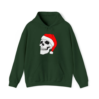 Santa Skull Unisex Heavy Blend™ Hooded Sweatshirt Hoodie Printify Forest Green S 