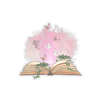 Butterfly fantasy book Kiss-Cut Sticker Paper products Printify 6" × 6" Transparent 