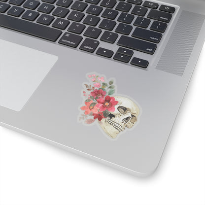 Skull floral bouquet Kiss-Cut Stickers