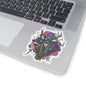 Deer in flowers Kiss-Cut Sticker Paper products Printify 4" × 4" Transparent 