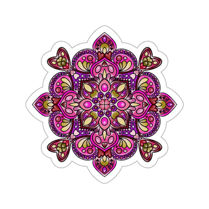 Pink Mandala Kiss-Cut Sticker Paper products Printify 6" × 6" White 