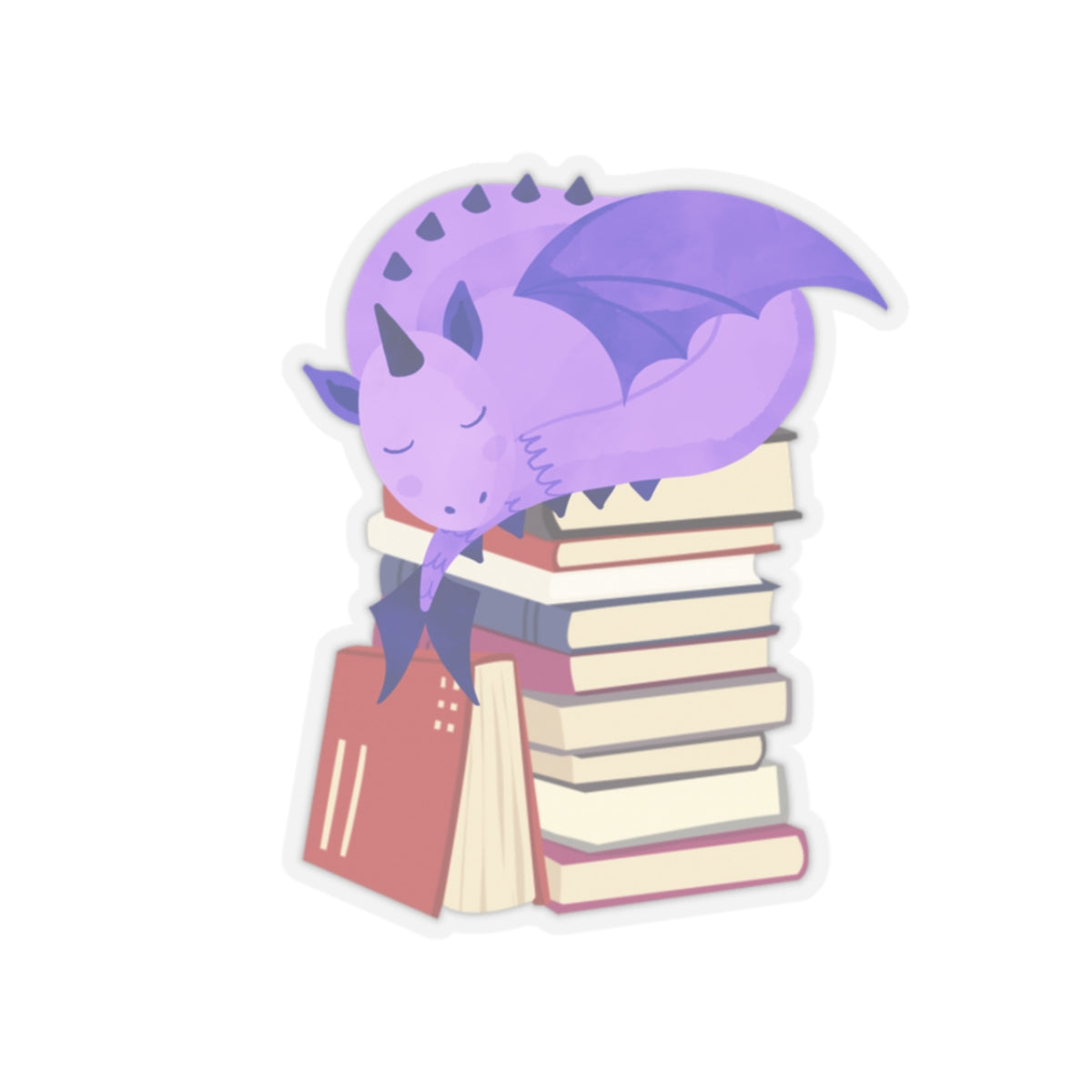 Book Dragon Kiss-Cut Sticker Paper products Printify   