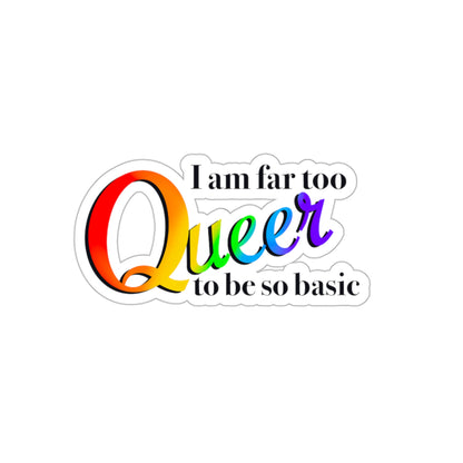 Far too Queer pride Kiss-Cut Sticker Paper products Printify   