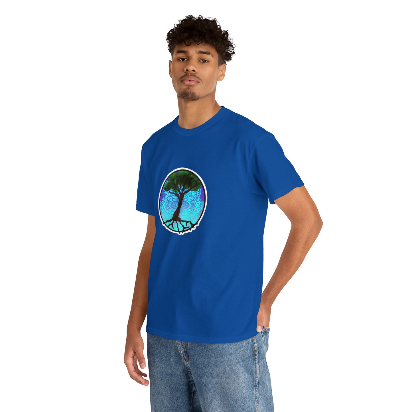 Tree of life Mandala Unisex Heavy Cotton Tee T-Shirt Printify   