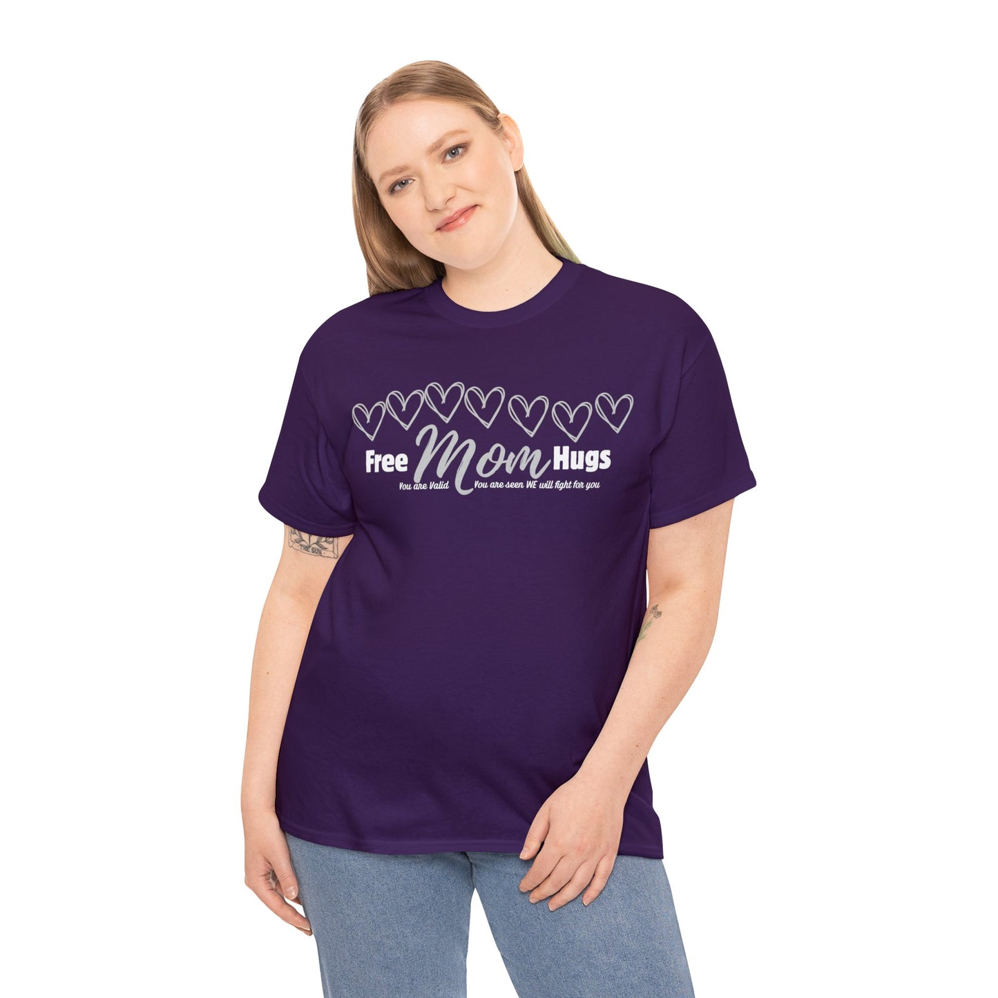 Spread Love and Acceptance: "Free Mom Hugs" Shirt light on Dark T-Shirt Printify Purple S 