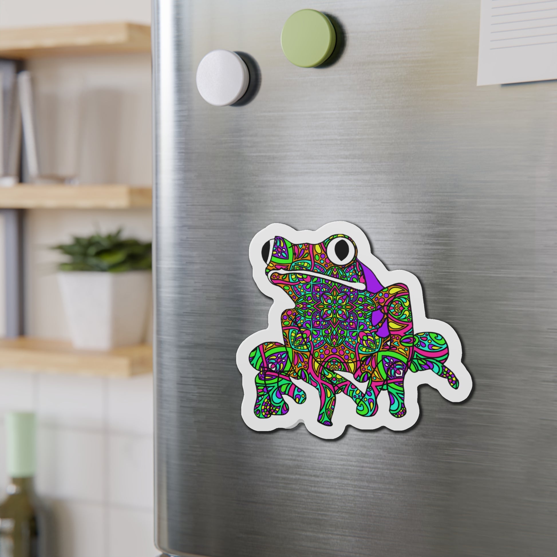 Frog Kiss-Cut Magnet Home Decor Printify   