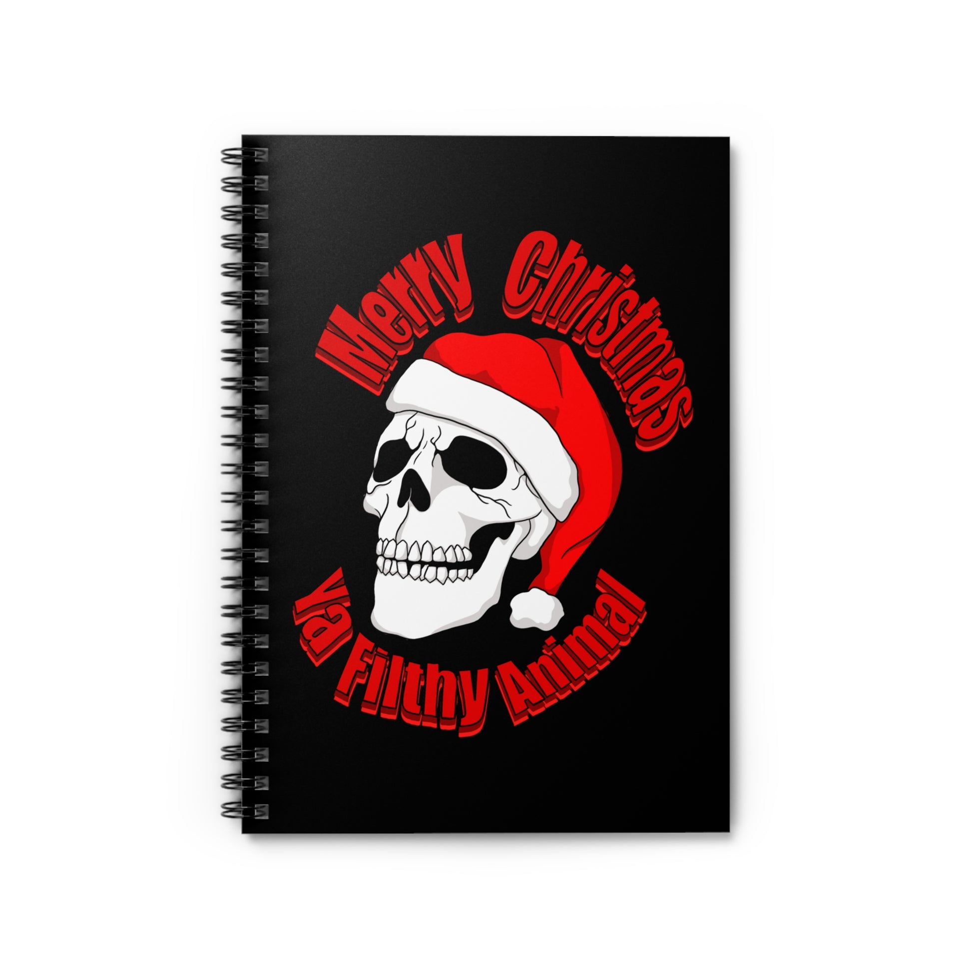 Merry christmas ya filthy animal Spiral Notebook - Ruled Line Paper products Printify   