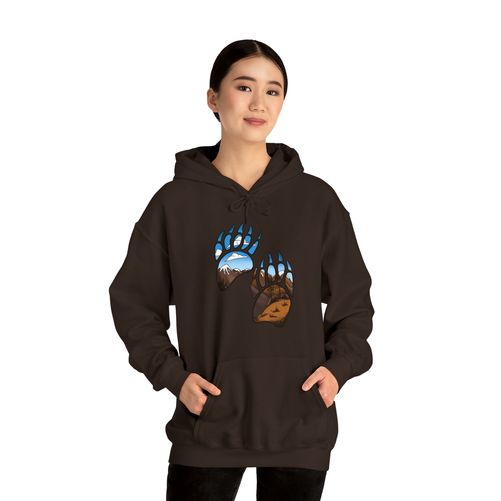 bear paws Unisex Heavy Blend™ Hooded Sweatshirt Hoodie Printify   