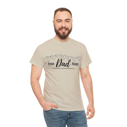 Spread Love and Warmth: "Free Dad Hugs" Shirt T-Shirt Printify Sand S 