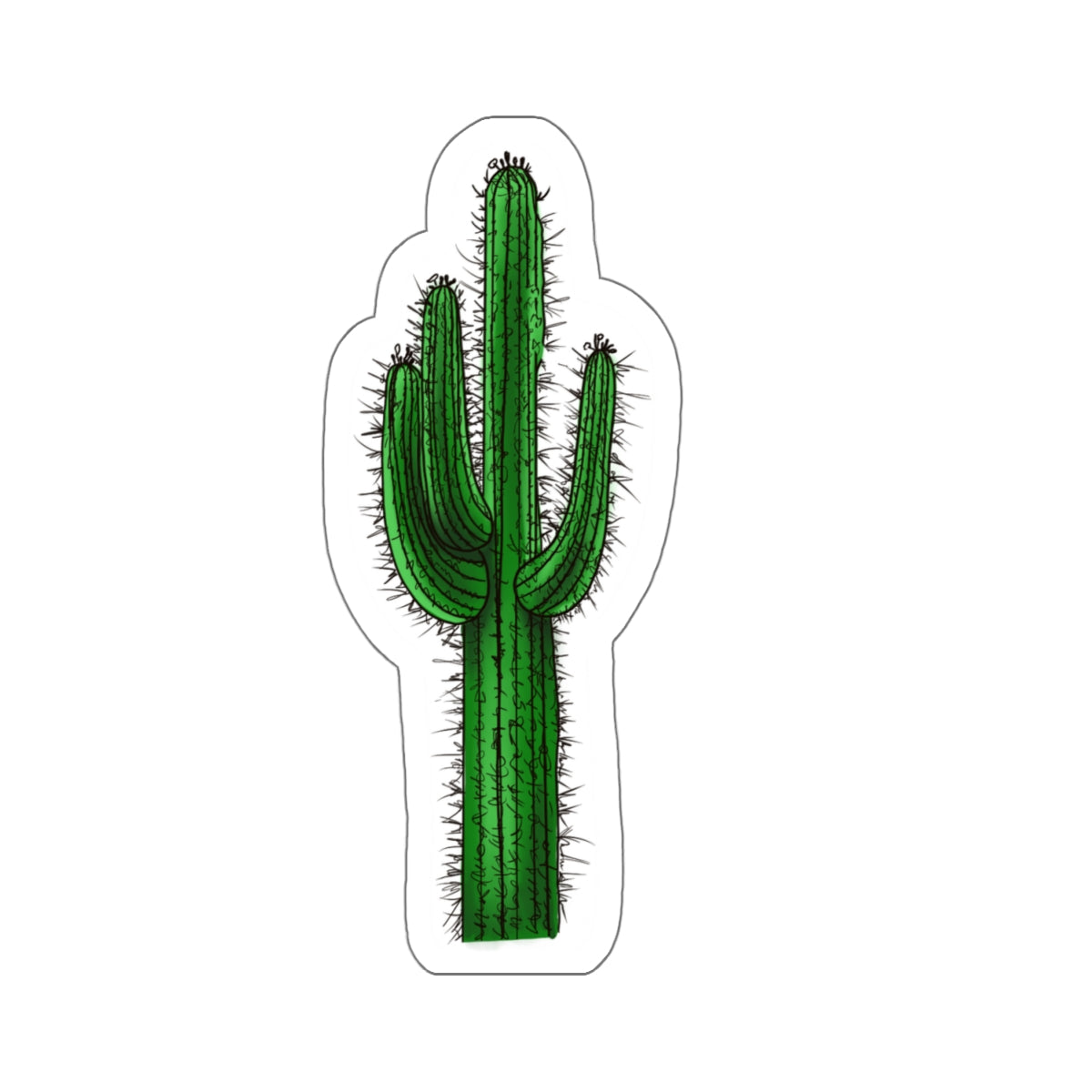 Saguaro cactus Kiss-Cut Sticker Paper products Printify   