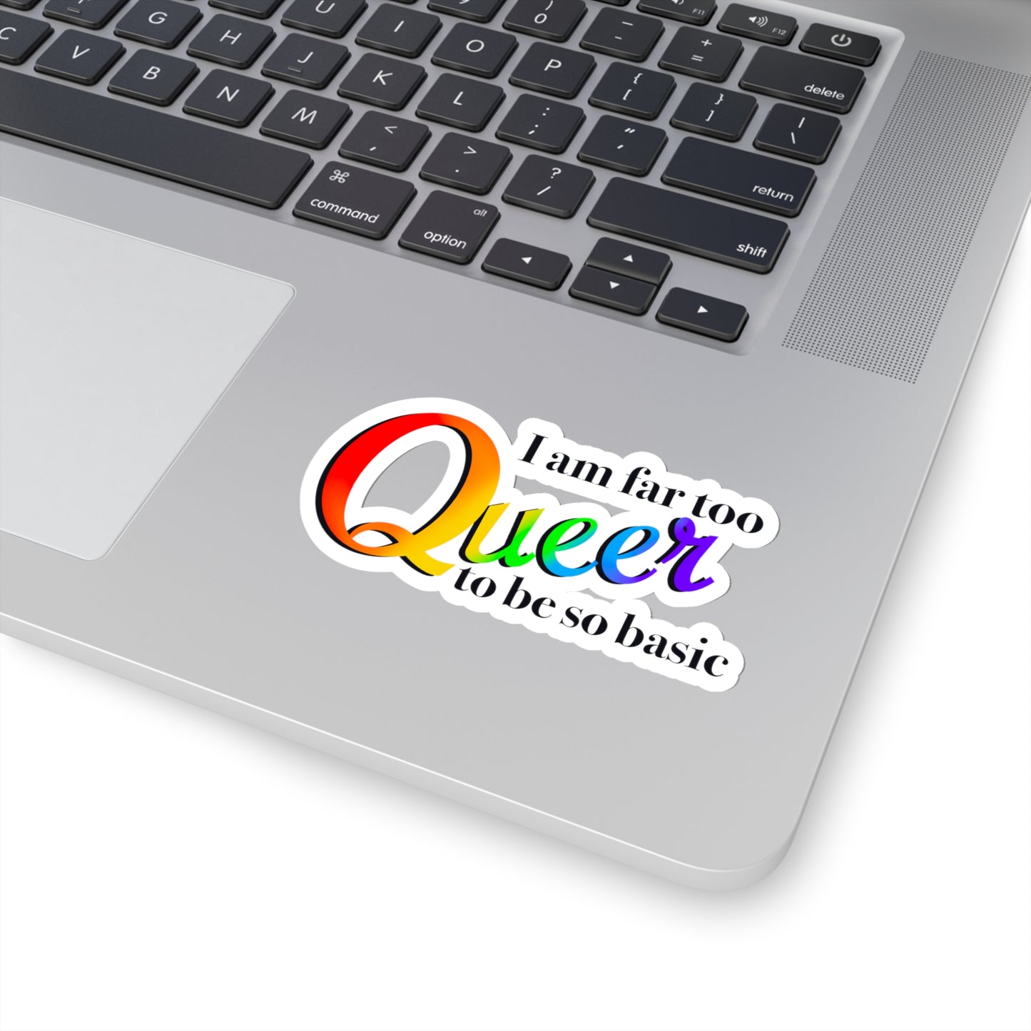 Far too Queer pride Kiss-Cut Sticker Paper products Printify   