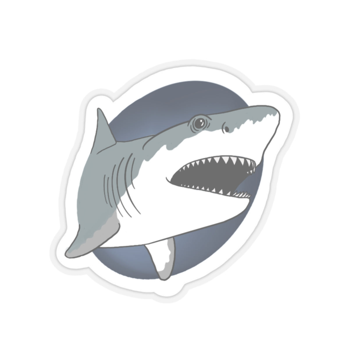 Great white Shark Kiss-Cut Sticker Paper products Printify   