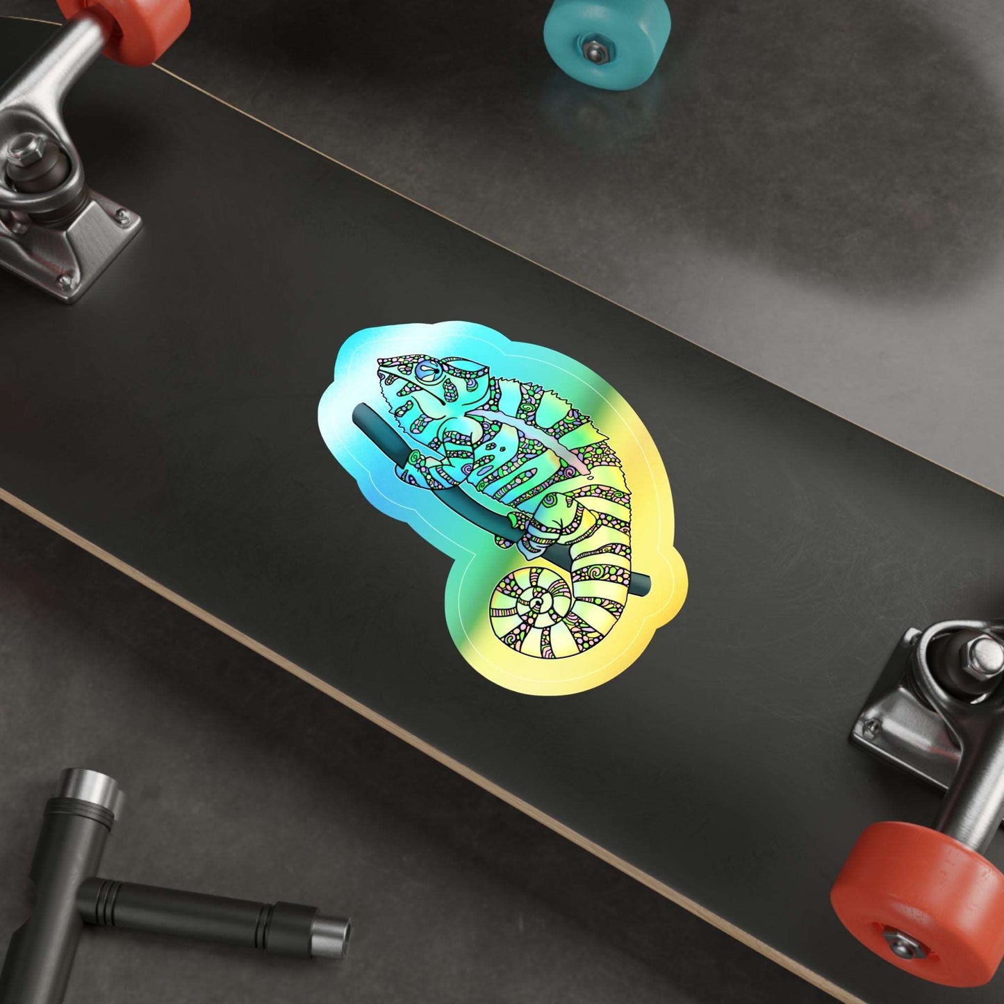 Chameleon Holographic Die-cut Sticker Paper products Printify 6" × 6" Die-Cut Holographic