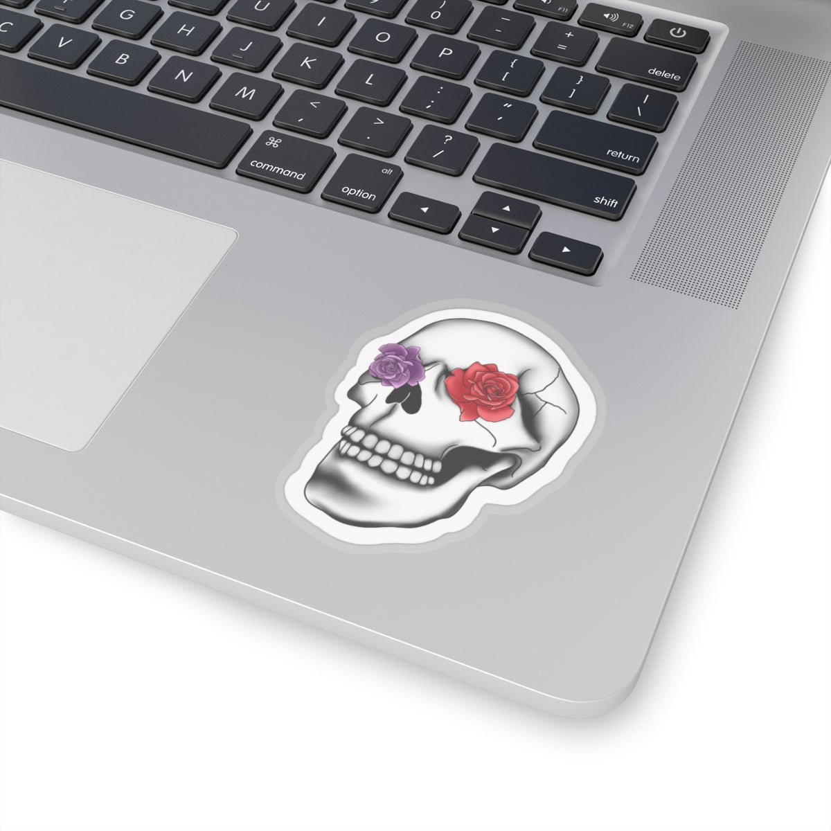 Rose skull Kiss-Cut Sticker Paper products Printify   