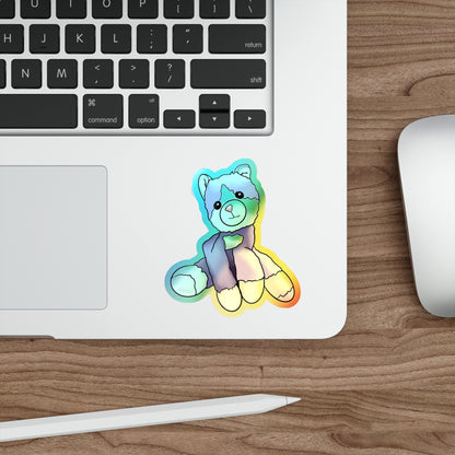 Kitty Holographic Die-cut Sticker Paper products Printify 4" × 4" Die-Cut Holographic