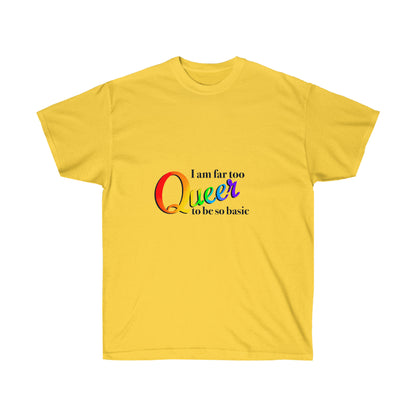 Far too Queer Pride Unisex Ultra Cotton Tee T-Shirt Printify Daisy S 