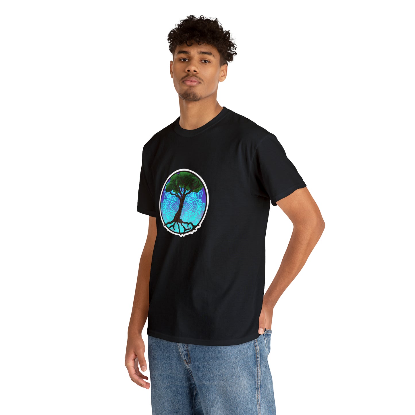 Tree of life Mandala Unisex Heavy Cotton Tee T-Shirt Printify   