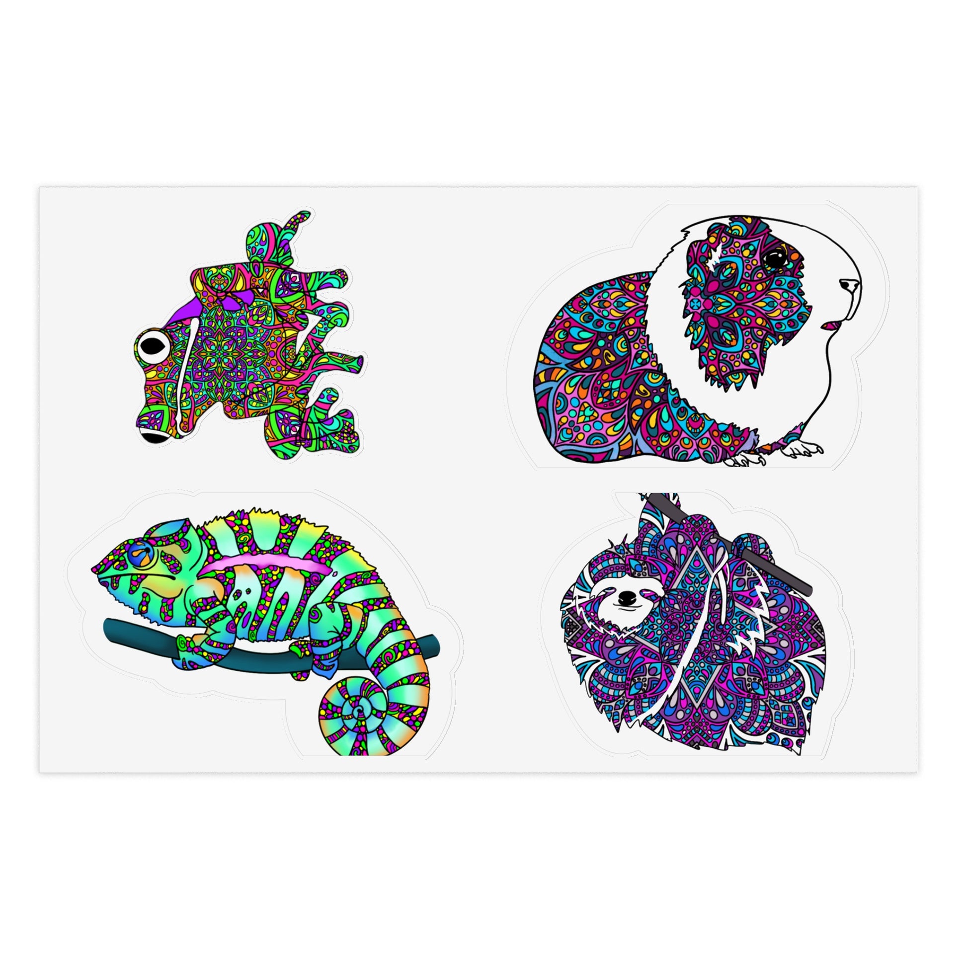 Mandala Animals Sticker Sheets Paper products Printify   