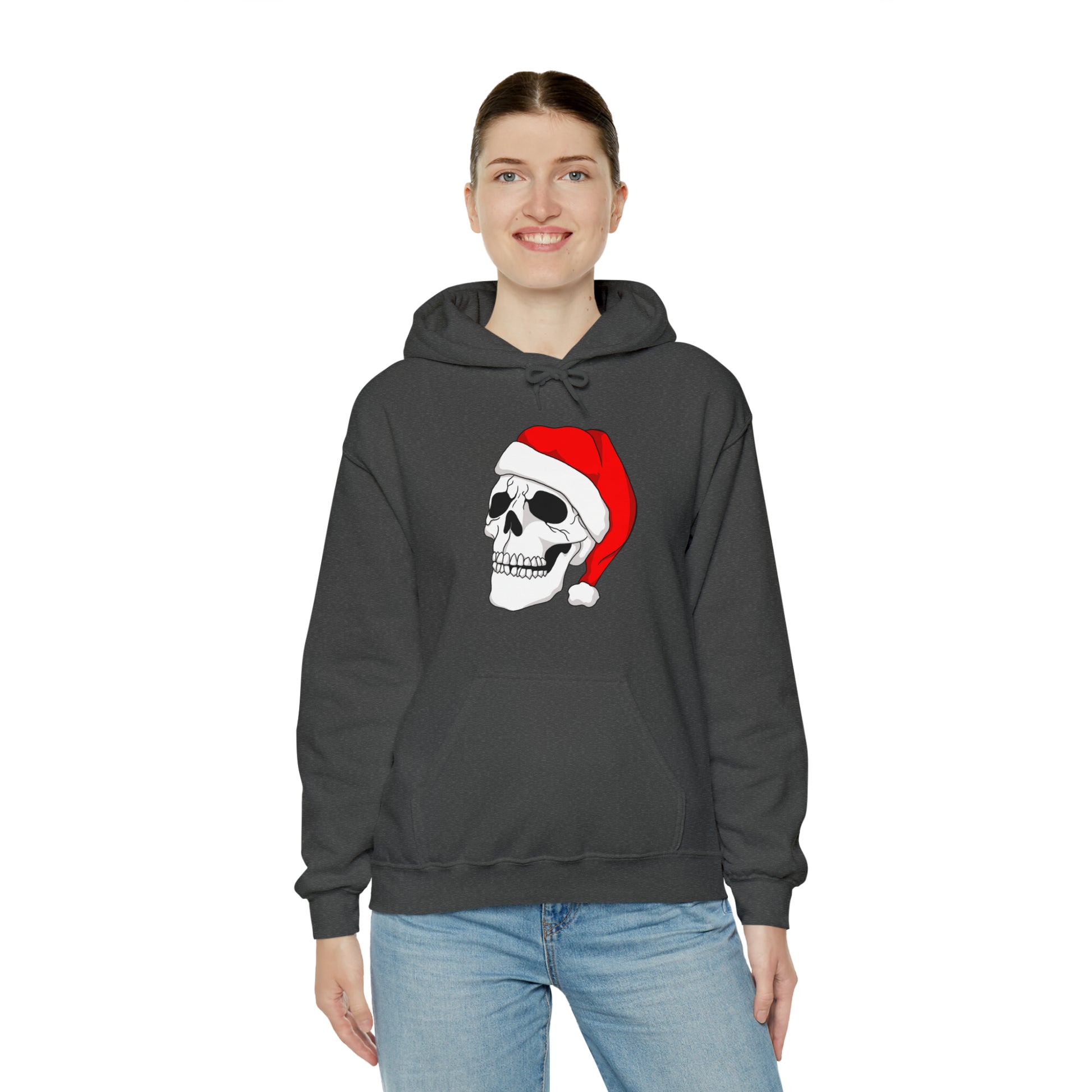 Santa Skull Unisex Heavy Blend™ Hooded Sweatshirt Hoodie Printify   