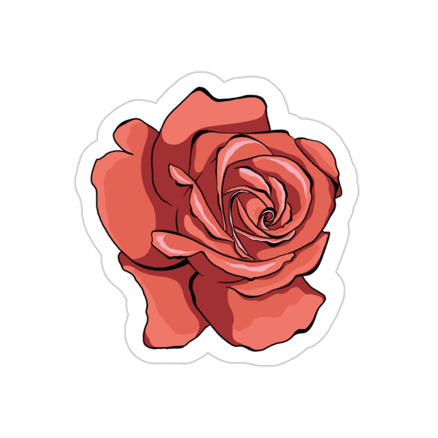 Rose Kiss-Cut Sticker Paper products Printify 2" × 2" White 