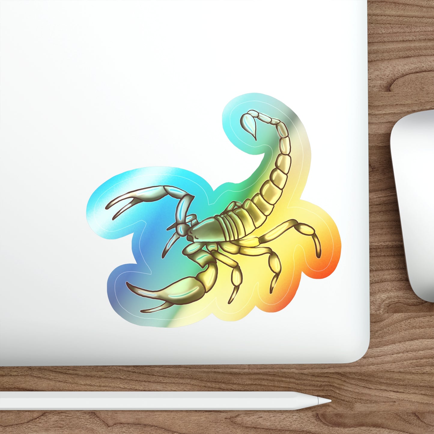 Scorpion Holographic Die-cut Sticker Paper products Printify 6" × 6" Die-Cut Holographic