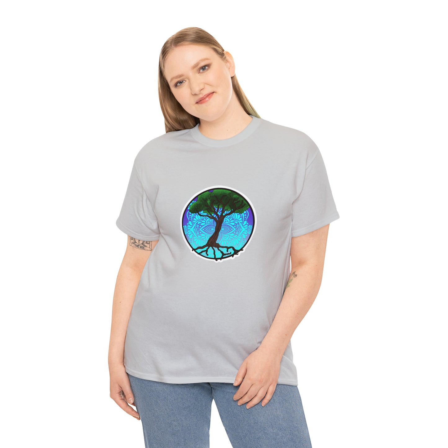 Tree of life Mandala Unisex Heavy Cotton Tee T-Shirt Printify   