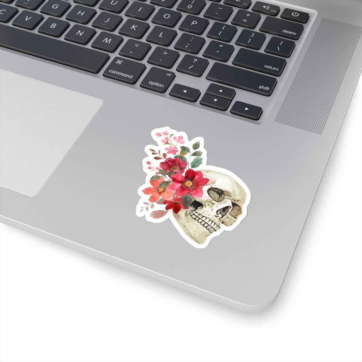 Skull floral bouquet Kiss-Cut Stickers