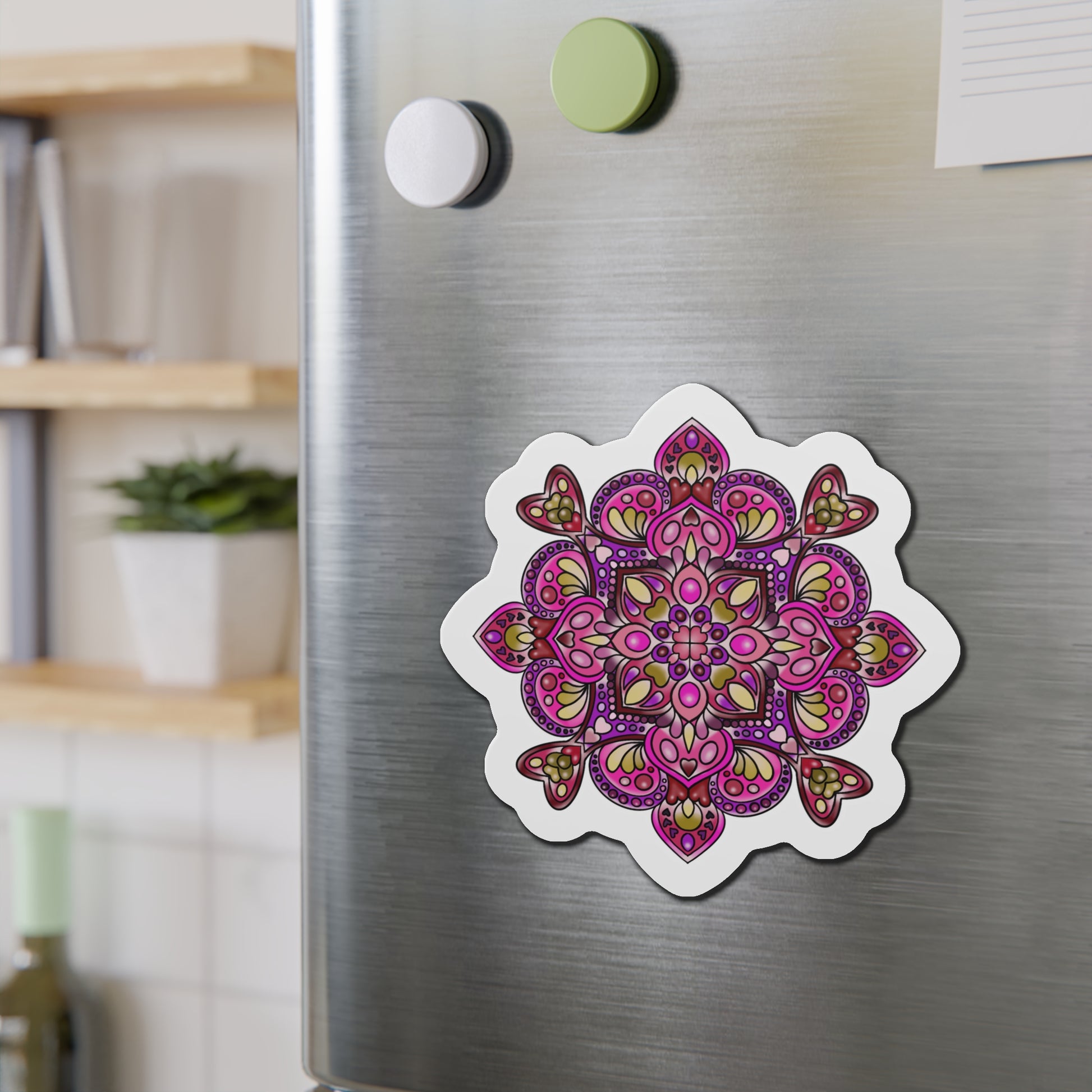 pink Mandala Die-Cut Magnet Home Decor Printify   