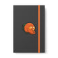 Pumpkin skull Color Contrast Notebook - Ruled Paper products Printify 5.5" x 8.25" Orange Ruled line